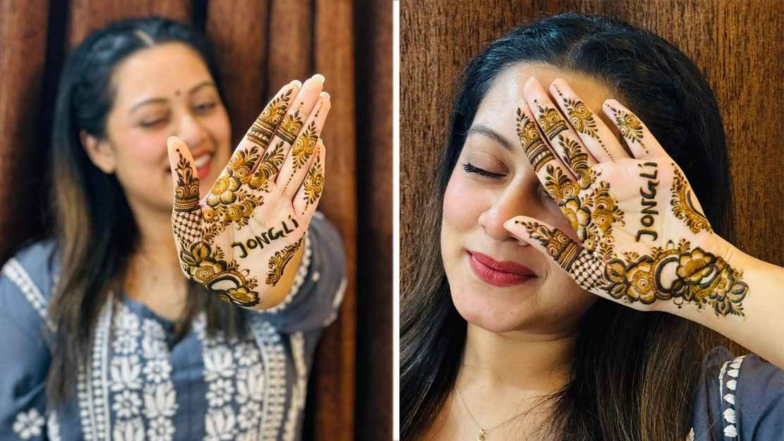 মেহেদিতে হাতে যে নাম লিখেছেন দীঘি