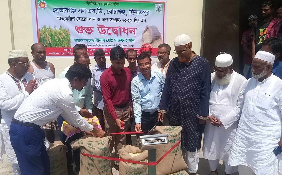 সেতাবগঞ্জে অভ্যন্তরীণ বোরো চাল ও ধান সংগ্রহের উদ্বোধন