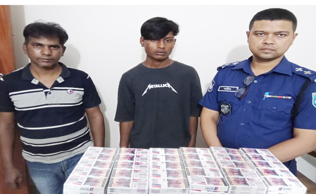 বোচাগঞ্জে নকল ডার্বি সিগারেট উদ্ধার মামলা দায়ের আটক-২